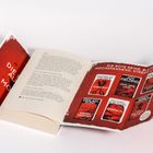 Texte: "Die rote Reihe. Blutrot. Hochspannend. Streng limitiert." Zeigt Buchcover in Rot. Buch liegt offen.