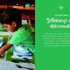**Zimmerpflanzen pflegen**: Materialien und Anleitung zur Pflege. Zitat über Montessori-Räume. Fotos von Kindern mit Pflanzen.