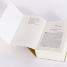 Ein aufgeschlagenes Buch mit dem Text "Kapitel 1 Zwei kleine goldene Lilien." Links Worterklärungen.