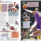 Texte: US-Sport, schnellster Softball-Wurf, Mehrheit MLB-Spiele, NBA-Punkte.  
Verschiedene Sportler in Aktion, darunter Basketball und Baseball.