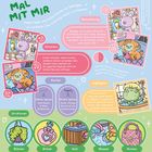 "Mal mit mir" zeigt Maltechniken: Beleuchtung, Schatten, Markerarten, Highlights und Strukturen wie Blätter und Glitzer.