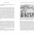 Seite 220–221. Text über spanische Konquistadoren und schwieriges Gelände. Zeichnung der Tafelberge bei Rio Ajaju.