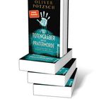 Buchstapel mit "Der Totengräber und die Pratermorde" von Oliver Pötzsch, Spiegel Bestseller Sticker, blauer Hintergrund.