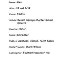 MITTWOCH. Alex Andropov erzählt über sein Tagebuch. Vater liebt Reimen. Comic-Illustration: Vater spricht mit sitzendem Alex.