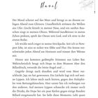 PROLOG, Hazel. Eine Seite Text beschreibt eine ruhige Szene am Meer mit Mondschein und sanften Wellen.