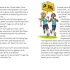 Seitenangaben 10 und 11. Illustration von zwei joggenden Kindern mit einem schwebenden Paket mit der Aufschrift "XXL".