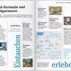 Textinformationen zu Saint-Germain und Montparnasse, mit Hinweisen zu Sehenswürdigkeiten und Aktivitäten.