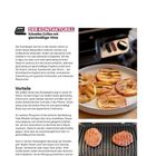 Text: "DER KONTAKTGRILL - Schnelles Grillen mit gleichmäßiger Hitze. Vorteile." Links Text über Kontaktgrills, rechts gegrillte Speisen.