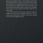 Text auf dunkelgrauem Hintergrund, beschreibt die tiefe Traurigkeit eines Mannes, der durch Raum und Zeit fällt. Seite 10.