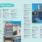 Praktische Hinweise; Ideal für Natur- und Strandurlaub; Wegweiser; Porto Miggiano Camping-Schild; GPS-Daten und Kontaktdetails; Liste von Campingplätzen.