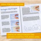IDEAL FÜR DEN EINSTIEG. Vorlagen übertragen. Mit Transparentpapier. Mit Schablonen. Mit Kohlepapier. Drei gezeichnete Kürbisse.