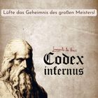 Text: "Lüfte das Geheimnis des großen Meisters! Leonardo da Vinci Codex infernus." Illustration von Da Vinci.