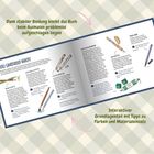 Dank stabiler Bindung bleibt das Buch beim Ausmalen problemlos aufgeschlagen liegen. Interaktiver Grundlagenteil.