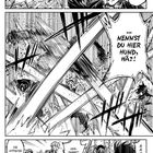 Comicseite mit intensiven Kampfszenen. Lautmalereien wie "BWATZ" und dynamische Bewegungen. Figuren sind gezeichnet.