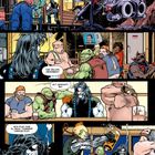 "Deadbeat's Bar." "Das Übliche, Deadbeat." "Gut gemacht, 'Bo!" "Kein Plan, was du meinst, Tusker? Verpiss dich!" Illustration in einer Bar mit Sci-Fi-Motiven.