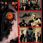 Texte: „Ich hab für dich getan, was ich konnte.“ „Im Hotel Trixie, Gotham. Vor drei Tagen.“ Comic-Stil, große Uhr, elegante Gesellschaft.