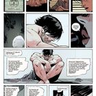 Comic-Panel mit Dialogen zwischen besorgten Figuren und einem isolierten, nachdenklichen Mann. Text über Tests und Zeitabläufe.