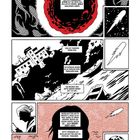 Eine Comicseite. In fünf Panels: Ein roter Stein, ein Komet, ein Kloster, ein Boot, eine Frau im Schatten, ein Porträt.