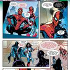Eine Comic-Szene mit Superhelden, darunter Spider-Man. Sie diskutieren in Latveria eine Rettungsmission und einen Plan.