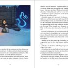 Seiten 12 und 13 zeigen Text über Märchen und zwei Illustrationen: ein Kind im Schnee mit einem magischen Wesen.