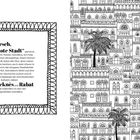 Marrakesch, „Rote Stadt“, Oase in Marokko. Fés, Meknès, Rabat sind Königsstädte. Rechts: Fassaden und Palmen im Detail.