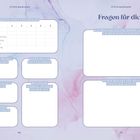 "Fragen für dich", "FÜNFTE RAUHNACHT", Abschnitte mit Fragen zu Wohlbefinden, Dankbarkeit und täglichen Erlebnissen. Dekoration: Sternenmuster.