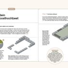 Der Text beschreibt den Bau eines Komposthochbeets in zwei Schritten. Links: Diagramm, rechts: fertiges Hochbeet.