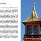 Texte: "7 Schwabach", "Die Hohenzollern und das Gold", "Das Blattgold machte Schwabach zu einer reichen Stadt – und diese einstige Pracht sieht man als Besucher noch heute." Links Text über Schwabach, rechts ein Dach mit goldener Spitze.