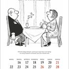 "Führende Zoologen... keine Seltenheit mehr."
Zwei Personen sitzen am Tisch, Hasen-Luftsprung. Kalendermonat März.