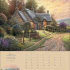 Text: "Alle gute Gabe und alle vollkommene Gabe kommt von oben herab, von dem Vater des Lichts." Juni. 

Ein malerisches Häuschen inmitten einer blühenden Gartenlandschaft mit Kopfsteinpflasterweg.