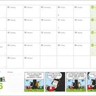 Kalender für Juni. Comic: "Hast du jemals über Kontaktlinsen nachgedacht, Marcie?" Marcie: "Sie lassen mich nicht größer aussehen."