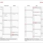 Der Text "Jahresplaner 2027" erscheint oben links und rechts. Es ist ein Kalender von Januar bis Juni. Feiertage sind rot markiert.