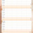 Kalenderblatt für Juni, mit Datumsangaben, Wochentagen und Ereignissen wie Sommeranfang. Dezente, erdige Hintergrundtöne.