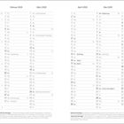 Kalender für Januar bis Juni 2028 mit Feiertagen: Neujahr, Heilige Drei Könige, Aschermittwoch, Karfreitag, Ostern, Pfingsten.