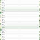 Kalenderseite für Juni, mit Tagen und Notizen. Hintergrund mit Margeritenmuster. Querformat, hellgrüner Akzent.