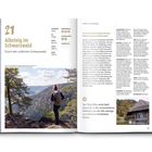 21 Albsteig im Schwarzwald. Schwierigkeit: mittel, Zeit: 6 Tage, Strecke: 89,5 km. Bild: Person mit Rucksack blickt auf Wald.
