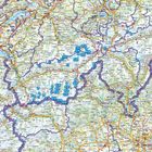 Text: Lausanne, Bern, Zürich. Eine detaillierte Landkarte der Schweiz mit Städten, Straßen und Routen.