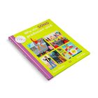 „Wie ein SONG produziert wird“ steht in lila und gelb auf dem Cover eines Buches mit bunten Musik-Illustrationen.