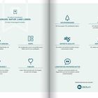 Mit Liebe für Sie gemacht! GENUSS. NATUR. LAND LEBEN. Materialien und Werte beschrieben. Illustration mit Icons.