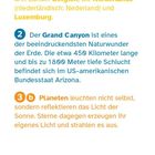 1. Benelux: Belgien, Niederlande, Luxemburg. 2. Grand Canyon in Arizona. 3b. Planeten reflektieren Sonnenlicht.