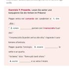 Esercizio 7: Presente. Lesen Sie weiter und konjugieren Sie die Verben im Präsens! Peppe entra nel comando.