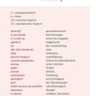 „Glossary“ in Rot, daneben ein Messer-Logo. Darunter englische Begriffe mit deutscher Übersetzung auf beigem Hintergrund.
