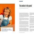 Zitate: „Our strength lies in what you don’t see: trust, reliability and connection.“ Logo: The Hidden Champions. Links: Frau in Latzhose lächelt.