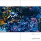 Gemälde: "(untitled) scarred spirits (ohne Titel) vernarbte Seelen", 2025. Lebendige, abstrakte Pinselstriche in Blau, Gelb, Pink.