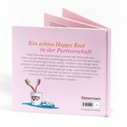 „Ein echtes Happy End in der Partnerschaft“ steht oben. Darunter ist ein Text über Beziehungsängste. Links unten sind zwei Zahnbürsten in einem Becher.