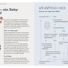 "Uiii — ein Babyvogel!" steht links oben. Rechts oben: "DER BABYVOGEL-CHECK. Braucht der Vogel deine Hilfe?" Ein Entscheidungsbaum erklärt Schritte.