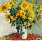 Kalenderseite Juni 2017. Illustration: Gemälde Sonnenblumenstrauß in einer Vase mit lebendigen Gelb- und Grüntönen.