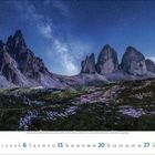 6. Juni 2023, Kalenderwochenanzeige darunter. Nachtansicht eines Bergpanoramas mit klar funkelndem Sternenhimmel.