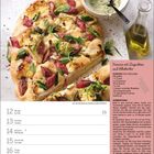 Rezept für Bergische Apfelcreme neben Glasdesserts. Kalenderdaten 19-25, April. Creme mit Sahne, Glas mit Löffel.