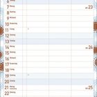 Kalender für Juni 2027. Tage von Donnerstag bis Mittwoch aufgelistet. Hintergrund mit braunen und weißen Mustern.